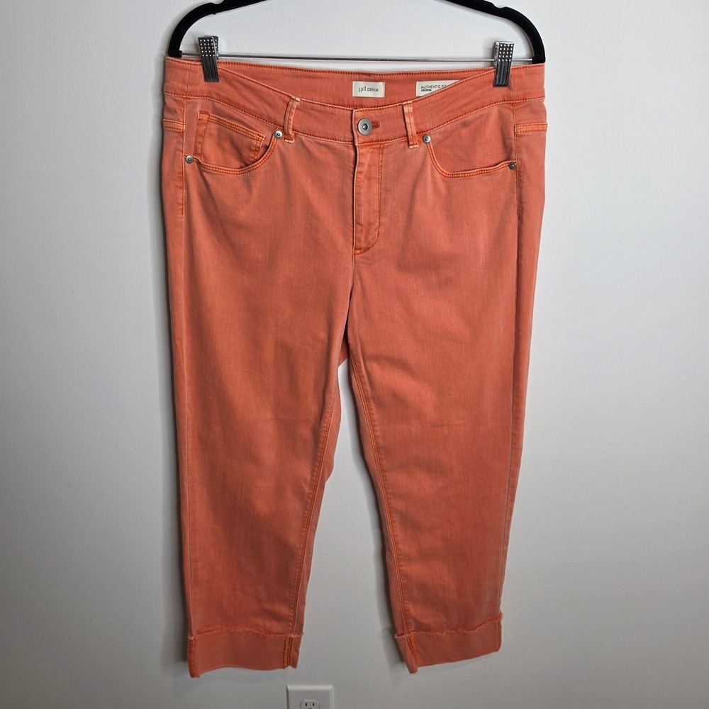 J. Jill Authentic Fit Cropped Jeans Womens 12 Orange